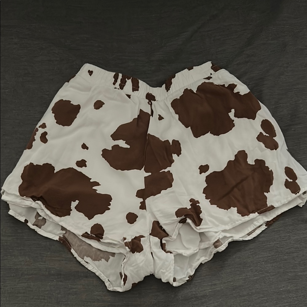 Forever 21 Brown and White Shorts Cow Print Shorts